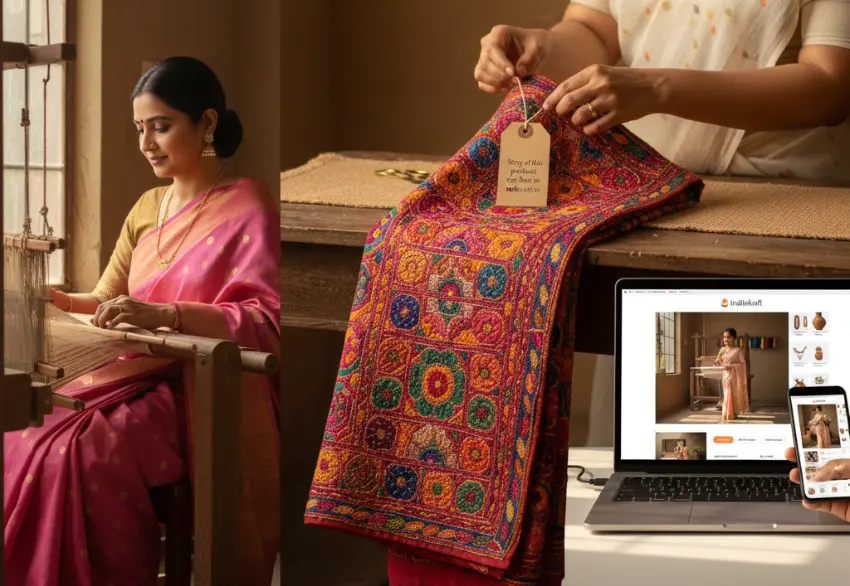 model-wearing-indiekraft-ethnic-suit-sustainable-fashion-cta