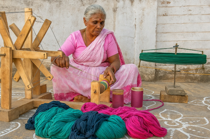 model-wearing-indiekraft-ethnic-suit-sustainable-fashion-cta