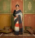 Handloom Ikkat 3D Cotton Saree: Multicolored Checks