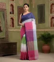 Handloom Ikkat 3D Cotton Saree: Multicolored Magic