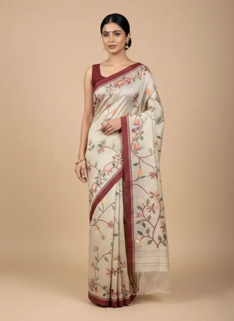 [Saree-TTSOFW-091] Pure Tussar Tantuj Hand Weaving Saree
