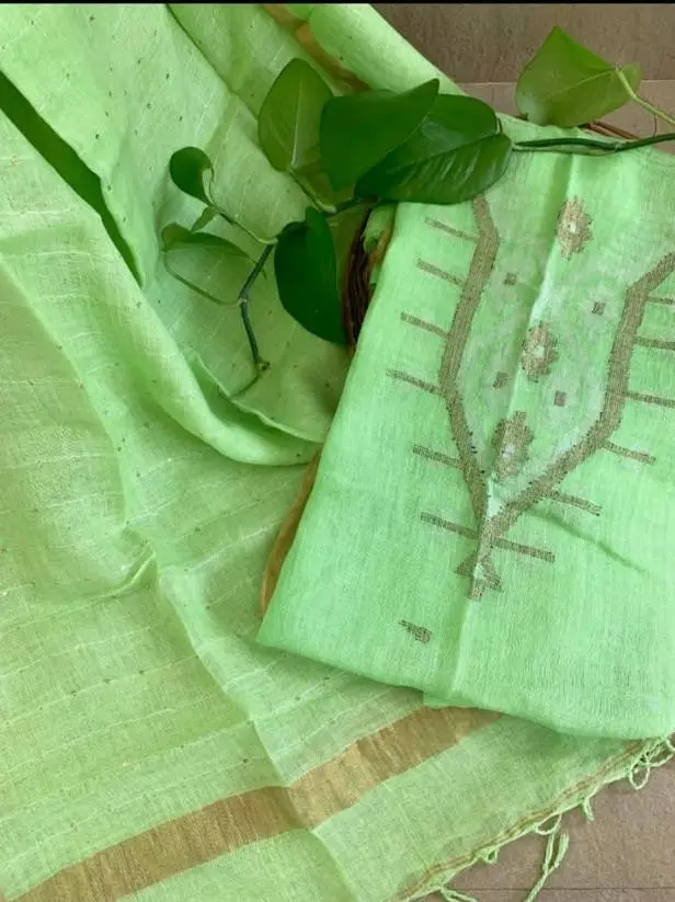 [Suit-LNCHGRN-099] Linen Churidar Piece (Green)