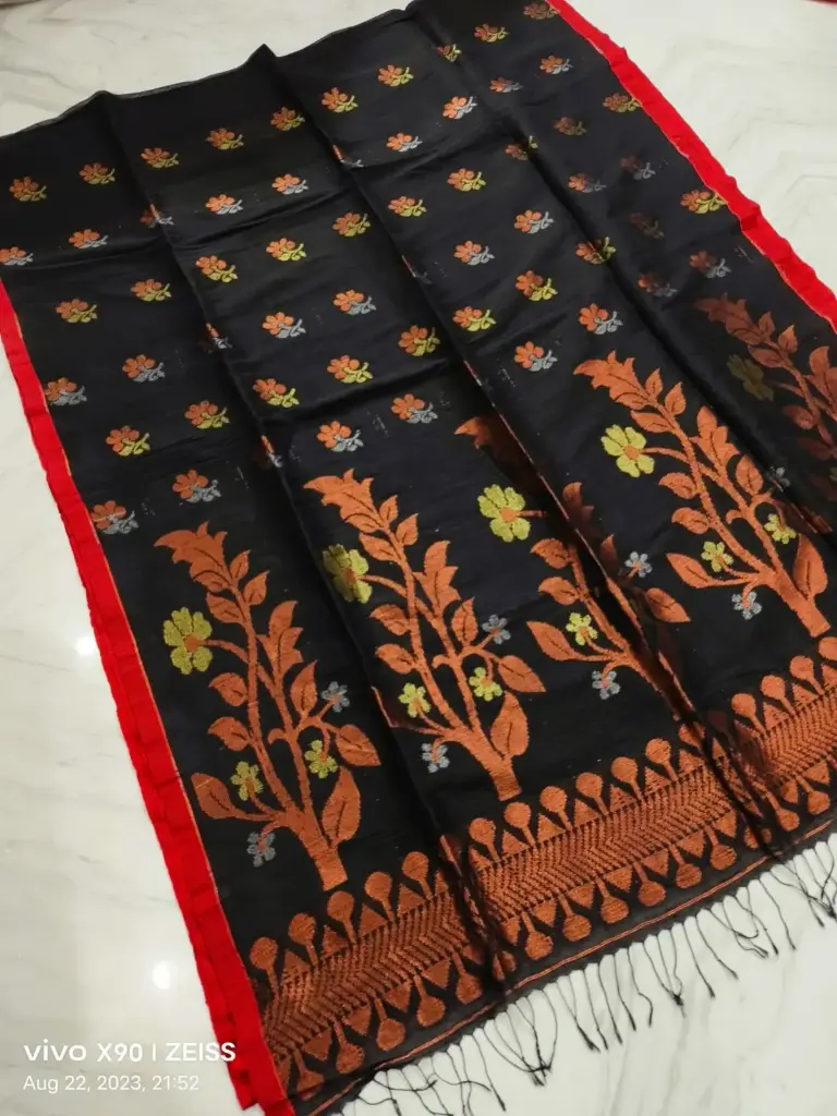 [Saree-LBNSBLK-124] Linen Benarasi Saree (Black)